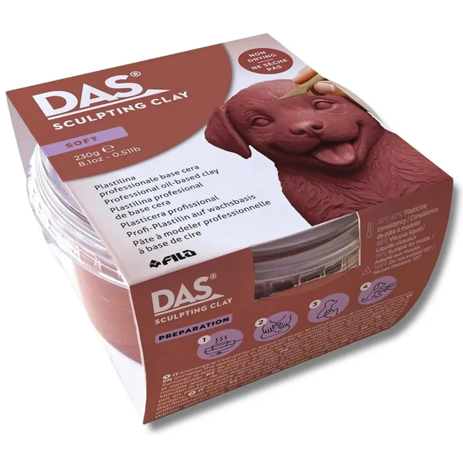 DAS – Plasticina Profesional Sculpting Clay – Terracotta – Soft – 230 g – 1