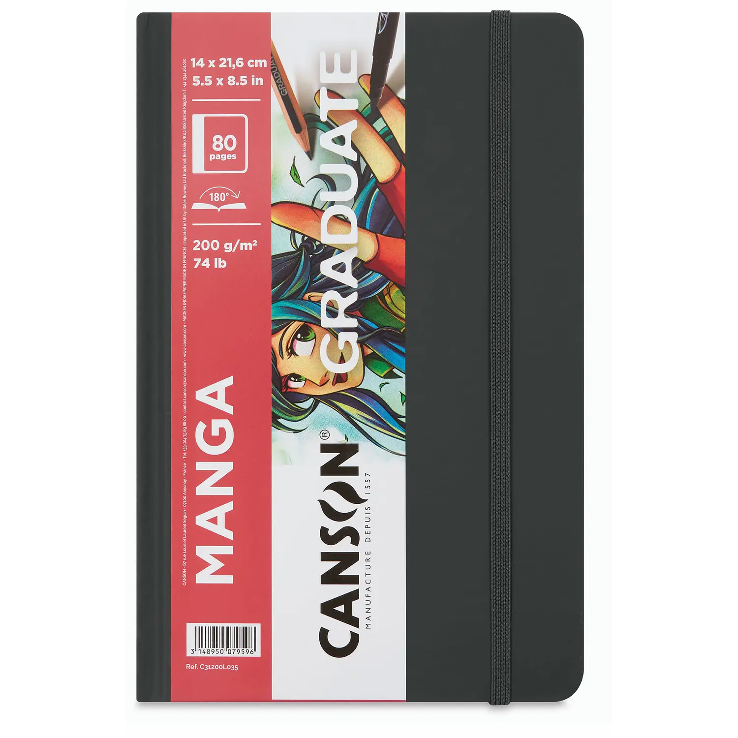 Canson – Sketchbook Graduate Manga – 14 × 21,6 cm – 40 Hojas – 200 g – 1
