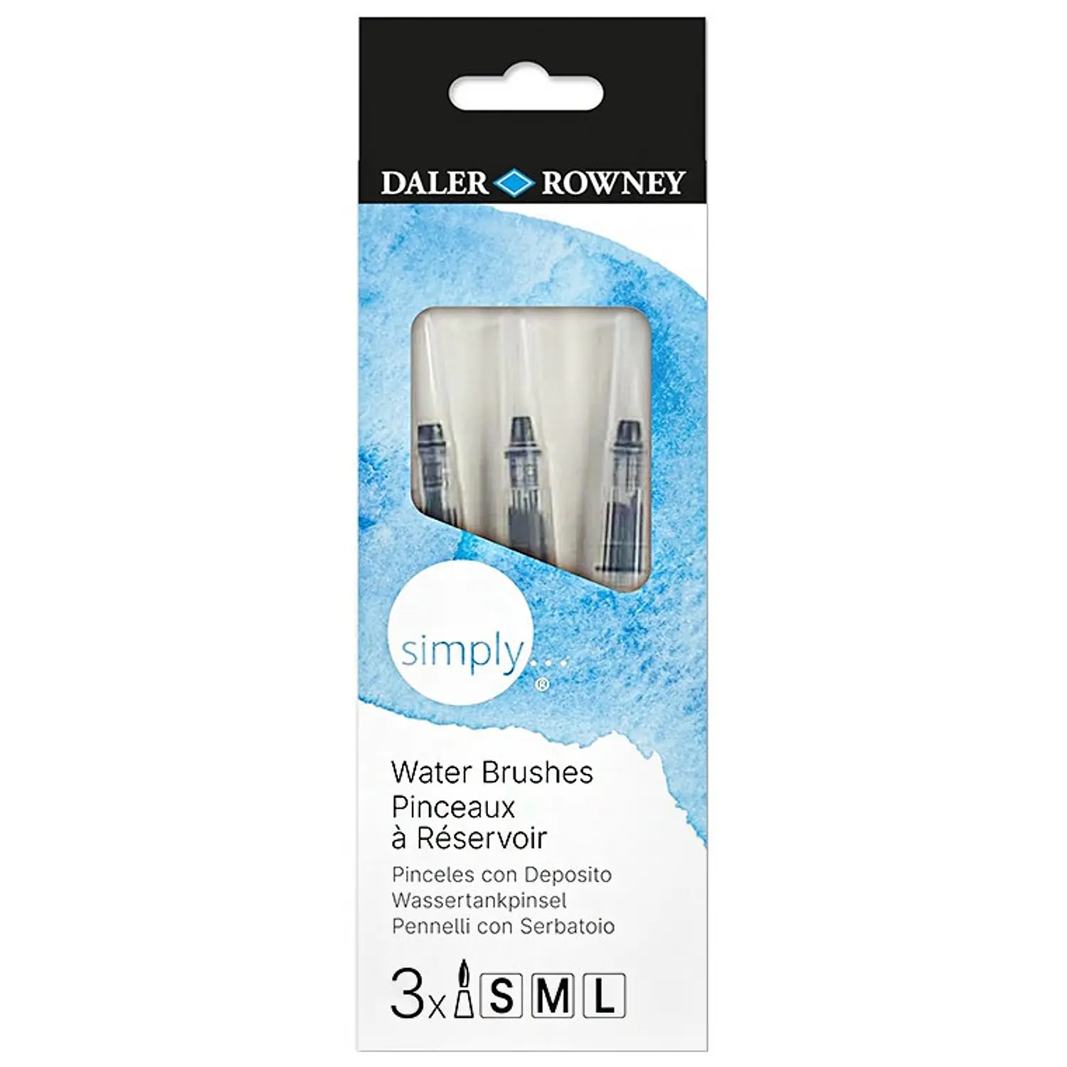 Daler-Rowney – Pinceles con Depósito de Agua Simply – 3 Unidades – 1