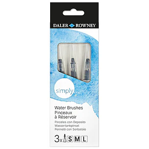 Daler-Rowney – Pinceles con Depósito de Agua Simply – 3 Unidades