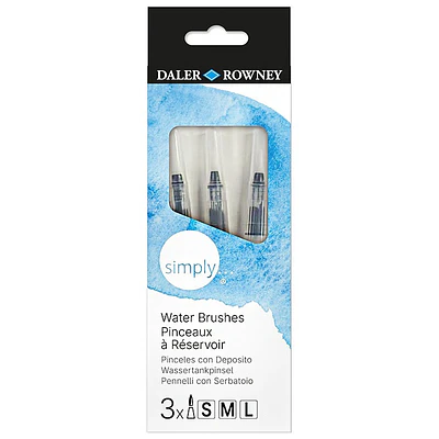 Daler-Rowney – Pinceles con Depósito de Agua Simply – 3 Unidades
