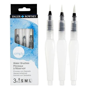 Daler-Rowney – Pinceles con Depósito de Agua Simply – 3 Unidades