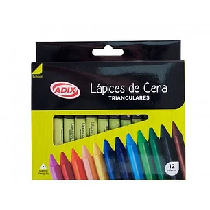 Adix – Lápices de Cera Triangulares – 12 Colores