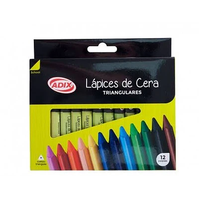 Adix – Lápices de Cera Triangulares – 12 Colores