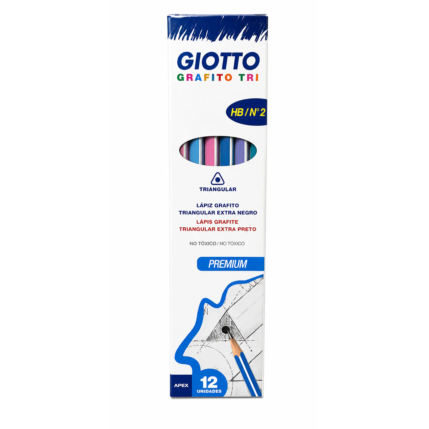 Giotto – Caja Lápices Grafito Triangulares HB2 – 12 Unidades – 1
