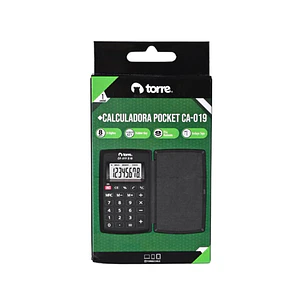 Torre – Calculadora Pocket Negra con Tapa – 8 Dígitos