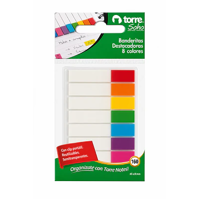 Torre – Banderitas Destacadoras 8 Colores – 160 Unidades