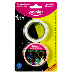 Pointer – Cinta Adhesiva Fluorescente – 15 mm × 3 m – 2 Un