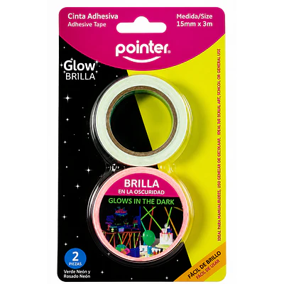 Pointer – Cinta Adhesiva Fluorescente – 15 mm × 3 m – 2 Un