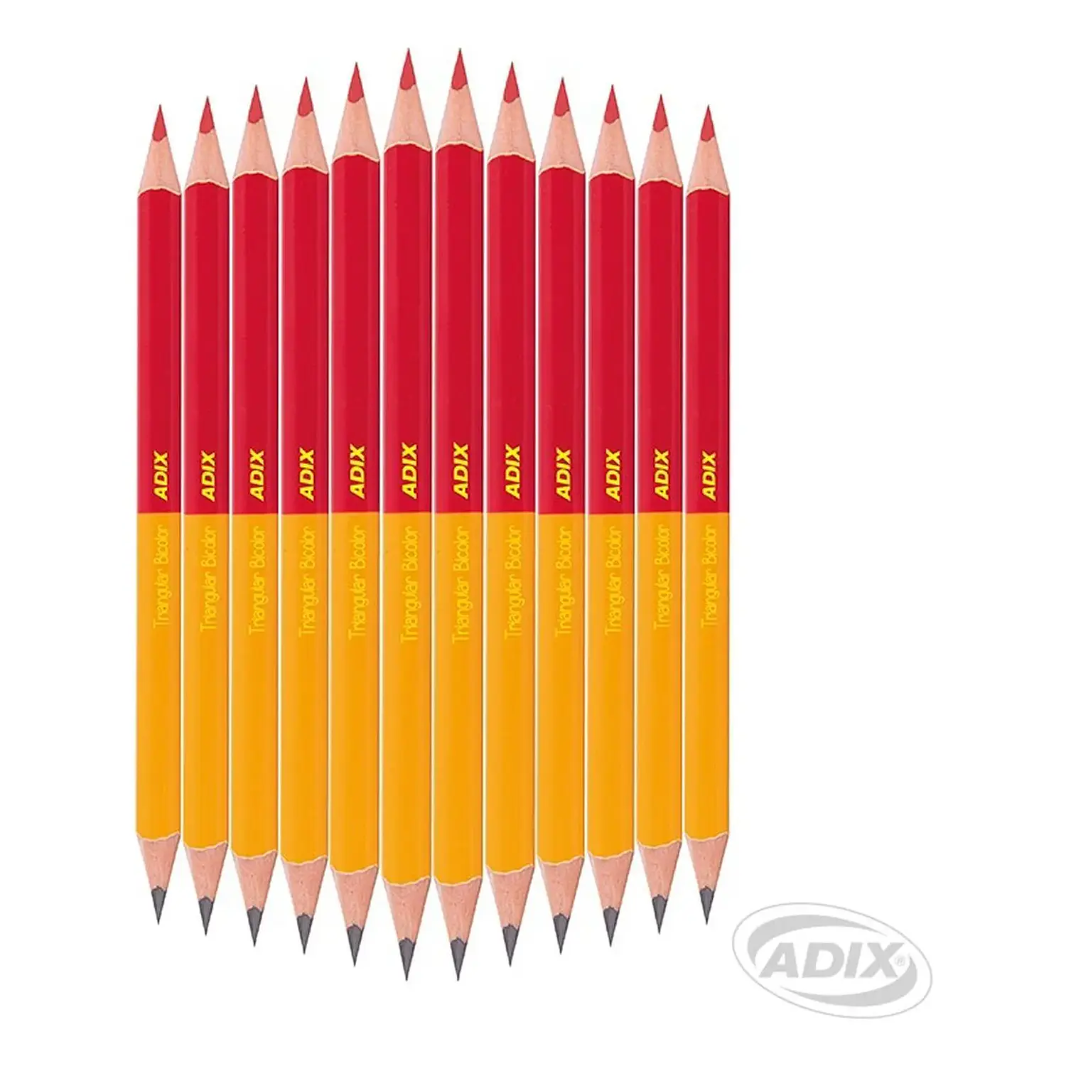 Adix – Caja Lápiz Grafito HB y Rojo Bicolor Triangular – 12 Un – 3