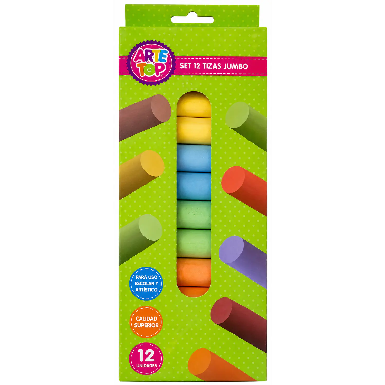 Arte Top – Tiza Jumbo – 12 Unidades (6 Colores) – 1
