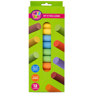 Arte Top – Tiza Jumbo – 12 Unidades (6 Colores)