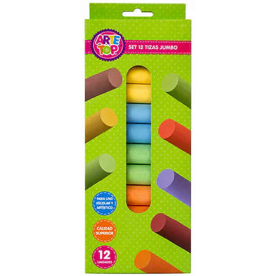 Arte Top – Tiza Jumbo – 12 Unidades (6 Colores)