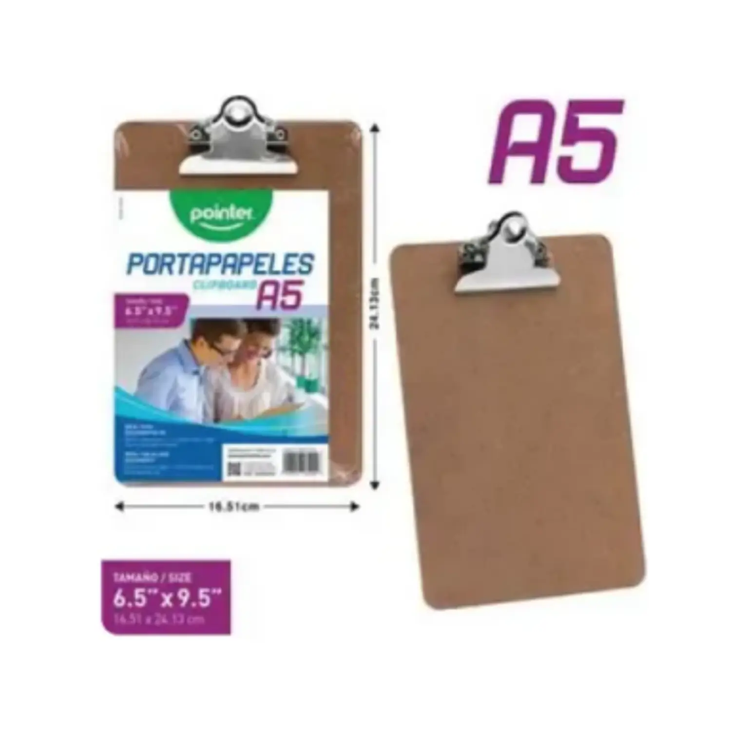 Pointer – Anotador Simple A5 de Madera – 16,51 × 24,13 cm – 2