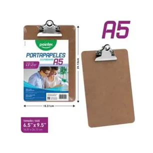 Pointer – Anotador Simple A5 de Madera – 16,51 × 24,13 cm