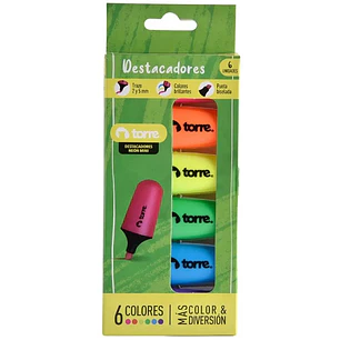 Torre – Destacadores Neón Mini – 6 Colores