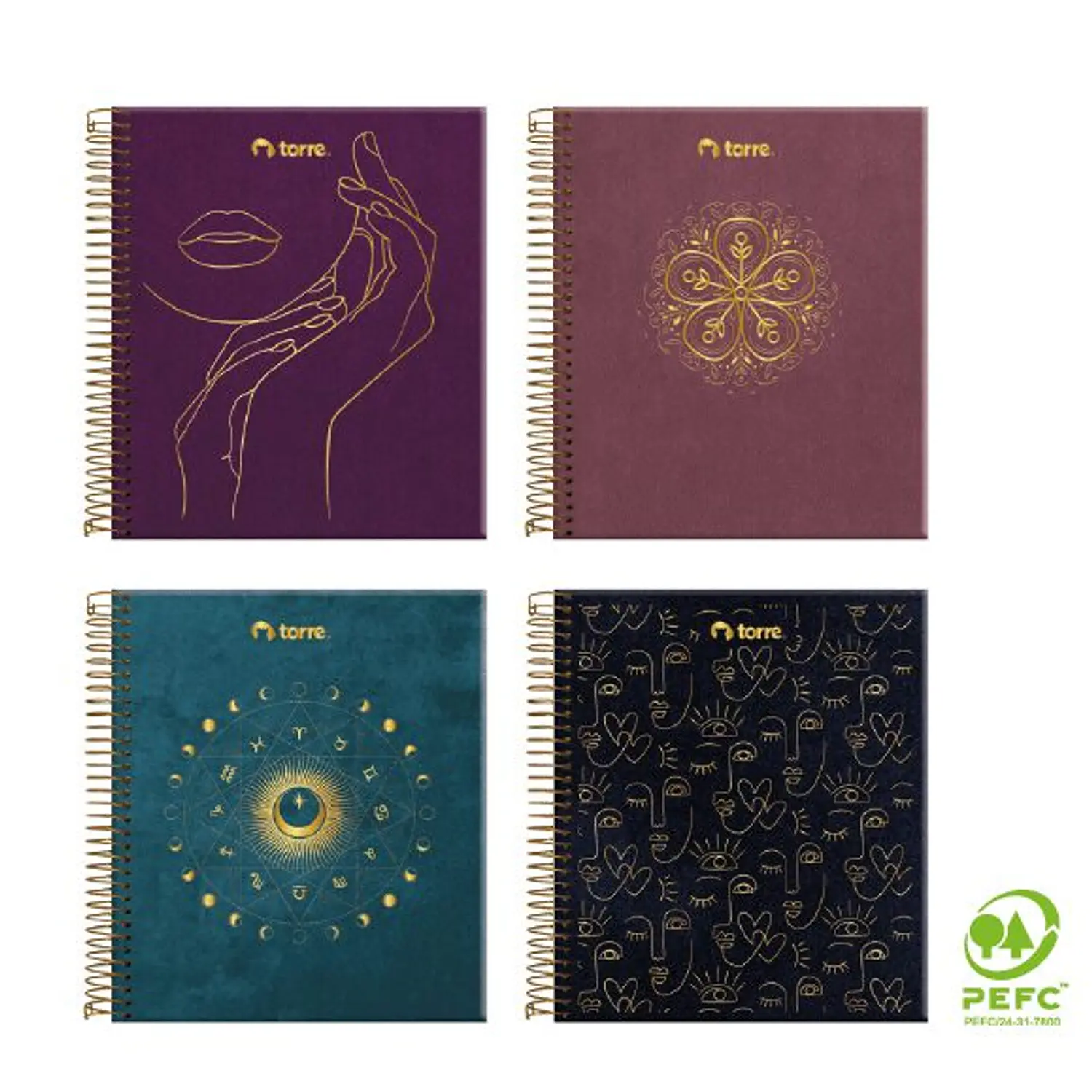 Torre – Cuaderno Velvet 15,5 × 15,5 cm – 90 Hojas Punteadas – 1