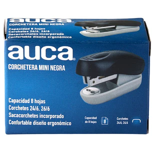 Auca – Corchetera Mini Negra – 8 Hojas