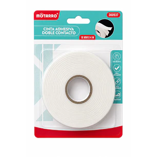 Motarro – Cinta Adhesiva Doble Cara con Espuma – 1,8 cm × 4 m
