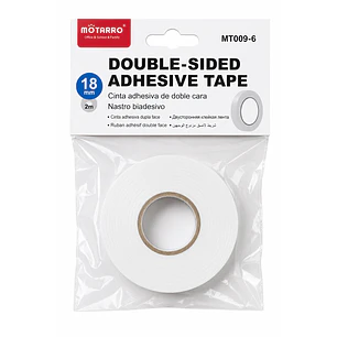 Motarro – Cinta Adhesiva Doble Faz con Espuma – 18 mm × 2 m