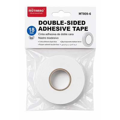Motarro – Cinta Adhesiva Doble Faz con Espuma – 18 mm × 2 m
