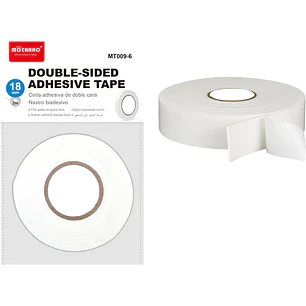 Motarro – Cinta Adhesiva Doble Faz con Espuma – 18 mm × 2 m