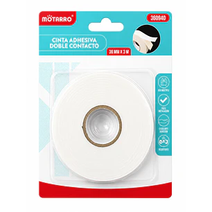Motarro – Cinta Adhesiva Doble Faz con Espuma – 3,6 cm × 3 m