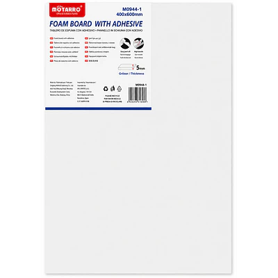 Motarro – Cartón Pluma Adhesivo Blanco – 40 × 60 cm – 5 mm