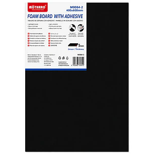 Motarro – Cartón Pluma Adhesivo Negro – 40 × 60 cm – 5 mm