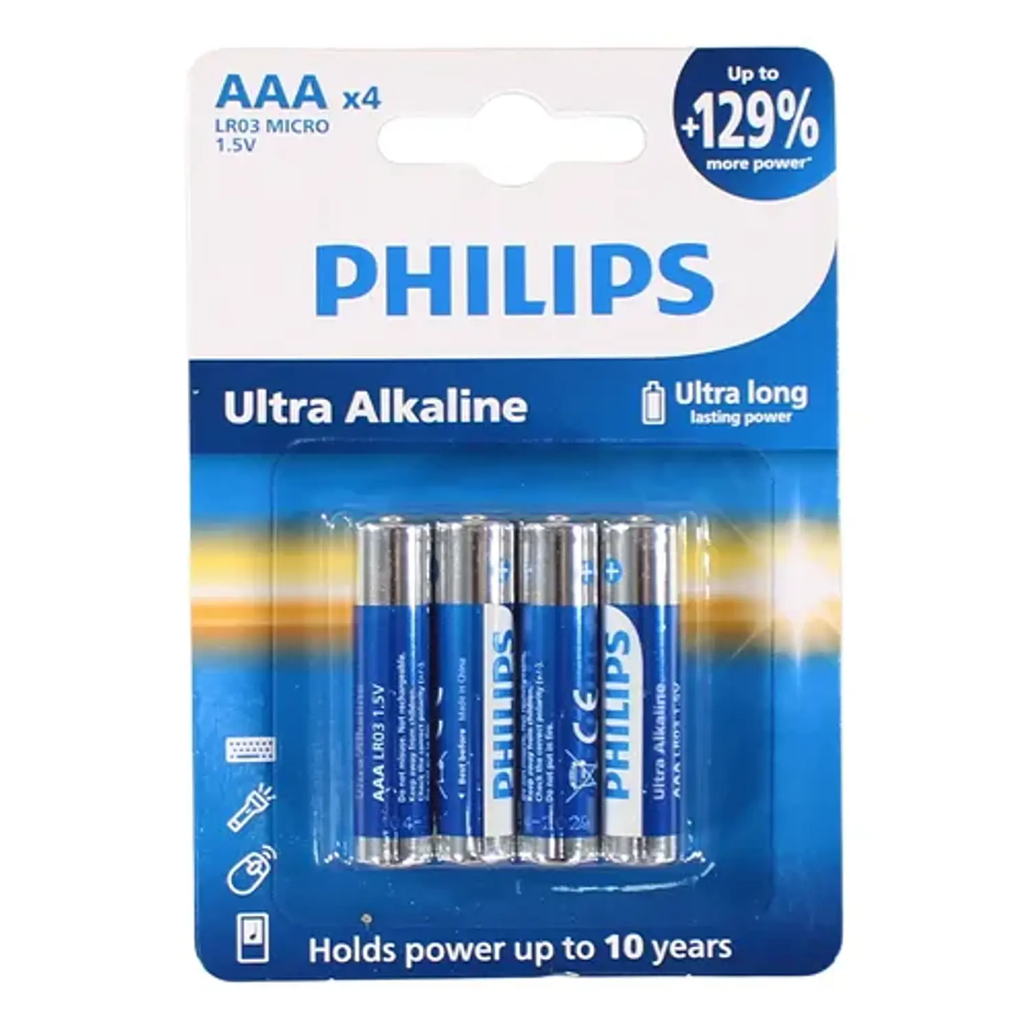 Philips – Pilas Alcalinas AAA – 1,5V – Pack 4 Unidades – 1