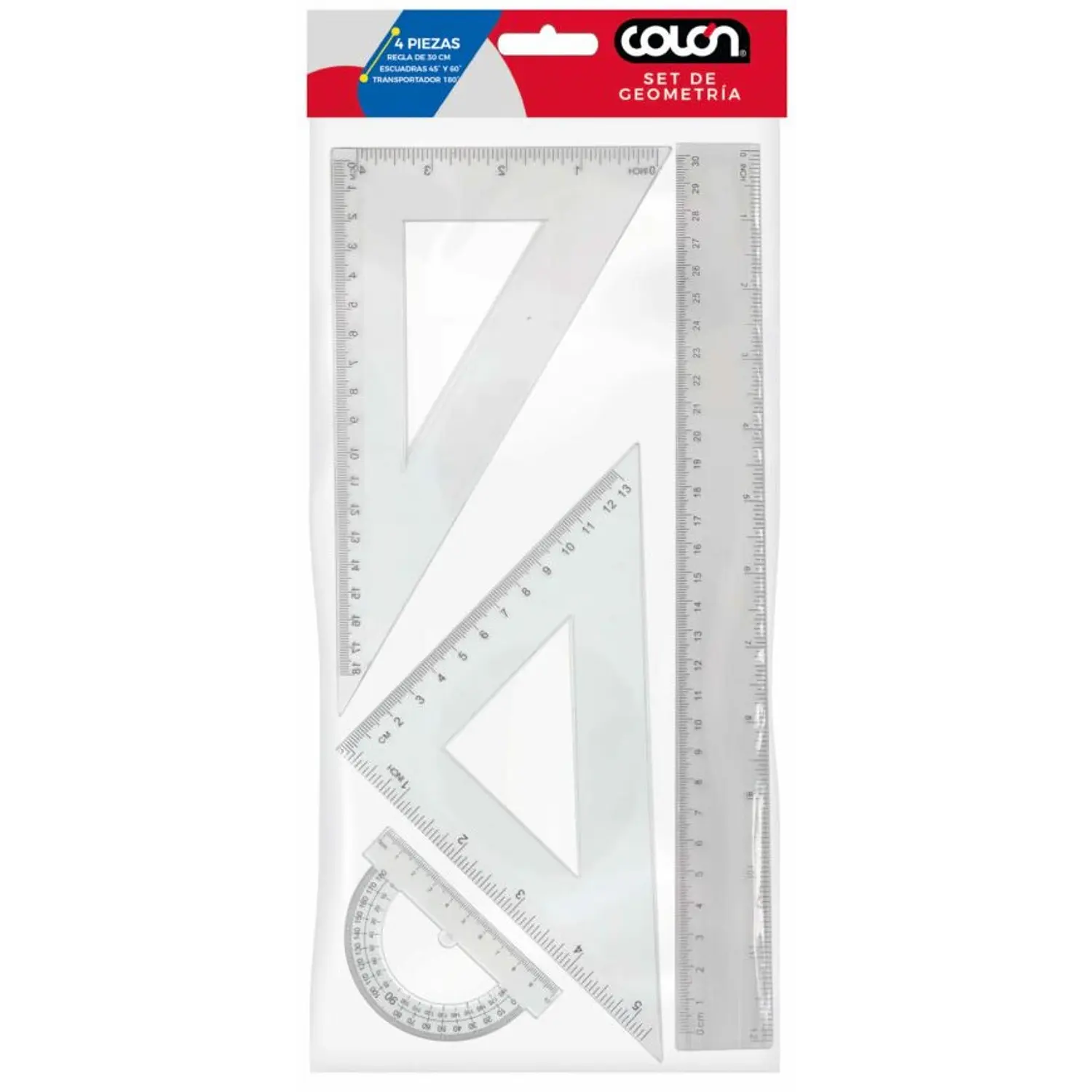 Colon – Set de Reglas de Geometría – 4 Piezas – 1