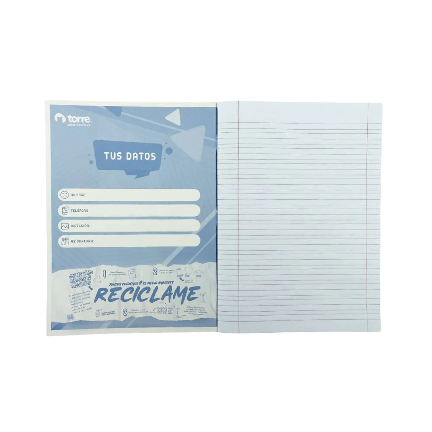 Torre – Cuaderno College Caligrafía Horizontal – 100 Hojas – 2