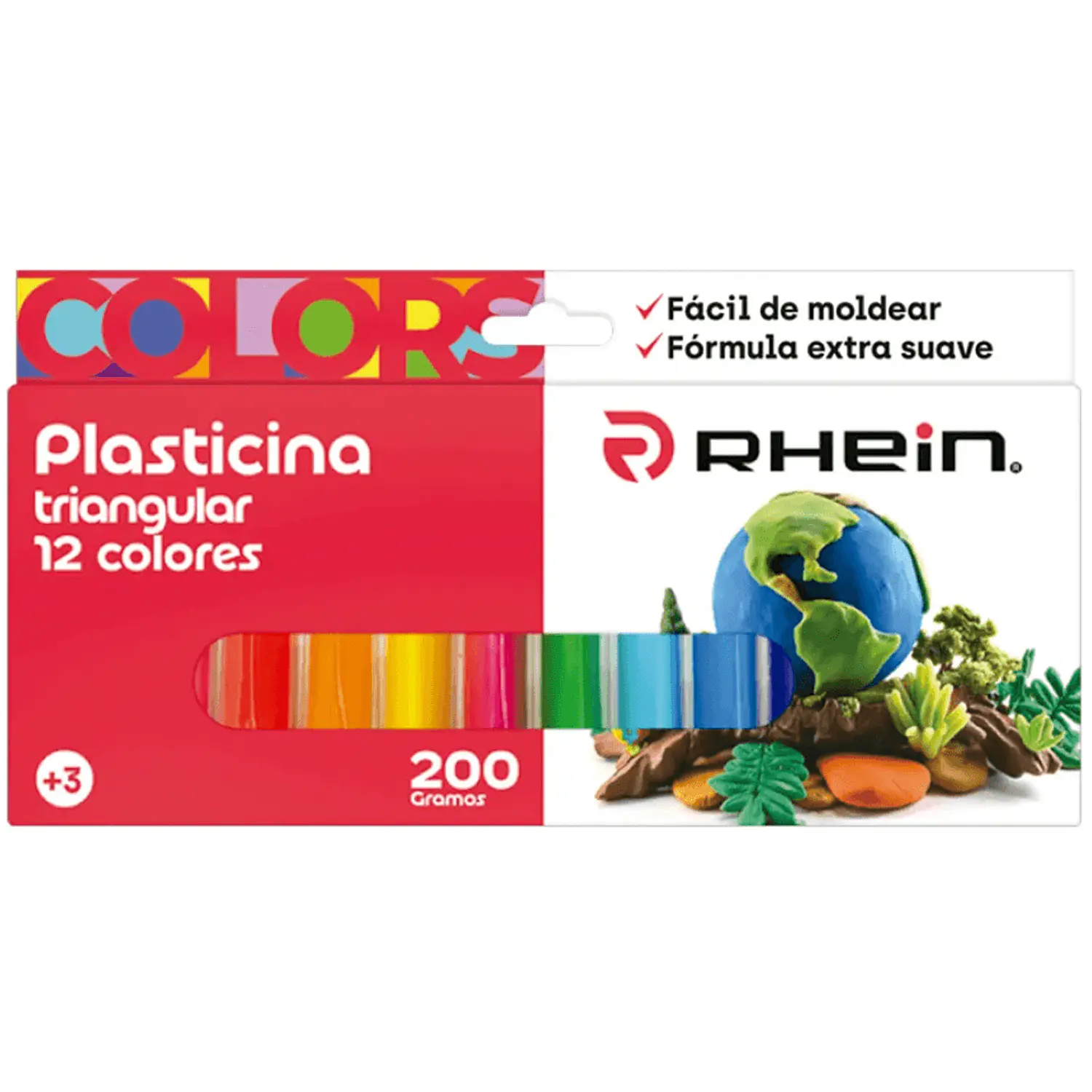 Rhein – Plasticina Triangular 12 Colores – 1