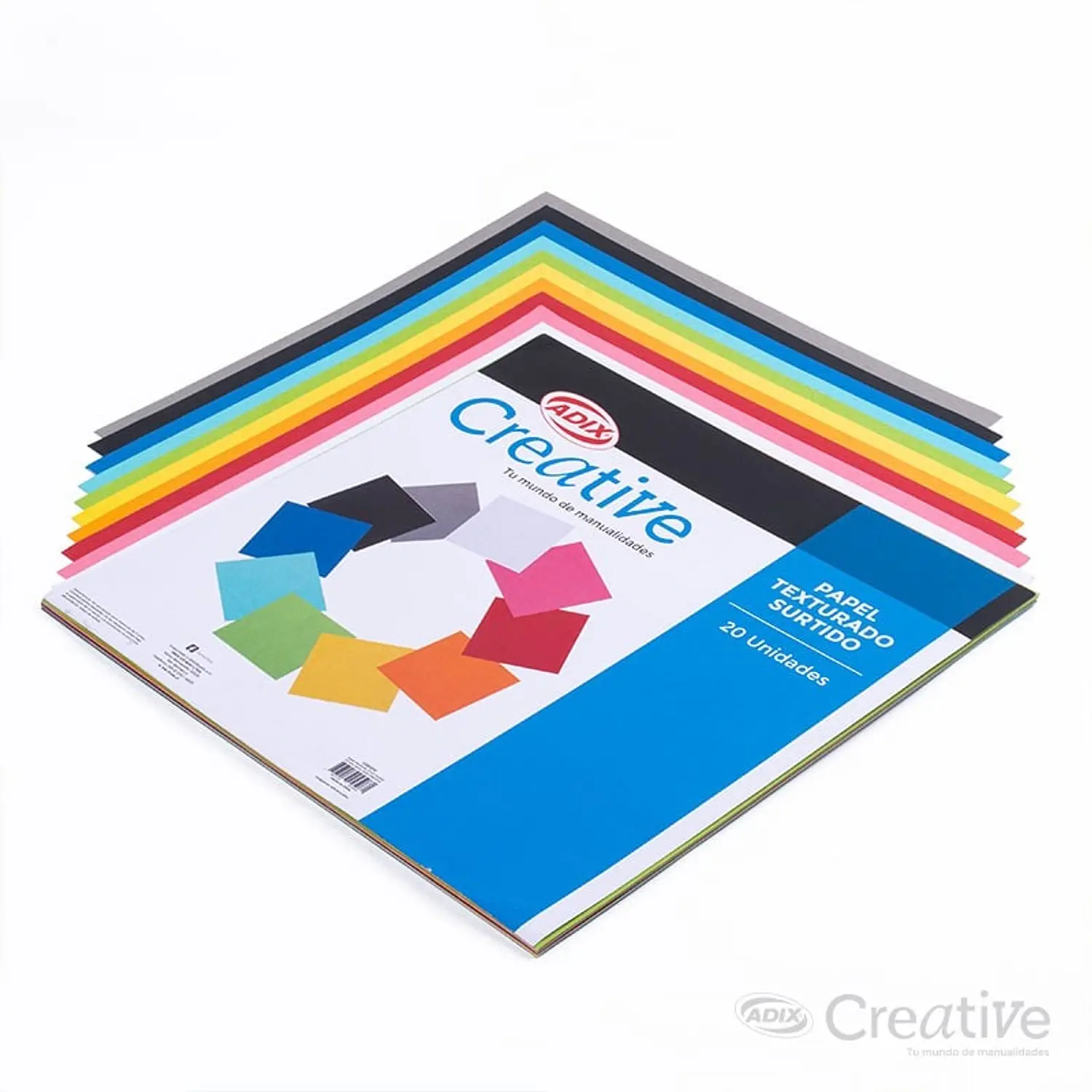 Adix – Block de Papel Texturado Surtido – 30 × 30 cm – 20 Hojas – 4
