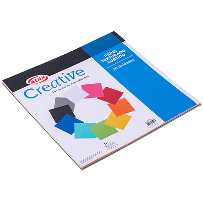 Adix – Block de Papel Texturado Surtido – 30 × 30 cm – 20 Hojas