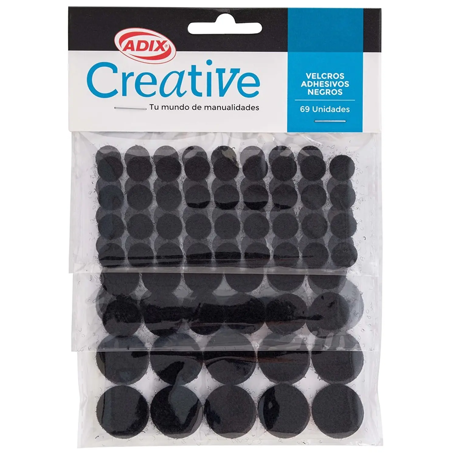 Adix – Velcro Adhesivo Negros – 3 Tamaños – 69 Un – 1