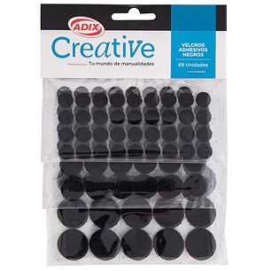 Adix – Velcro Adhesivo Negros – 3 Tamaños – 69 Un