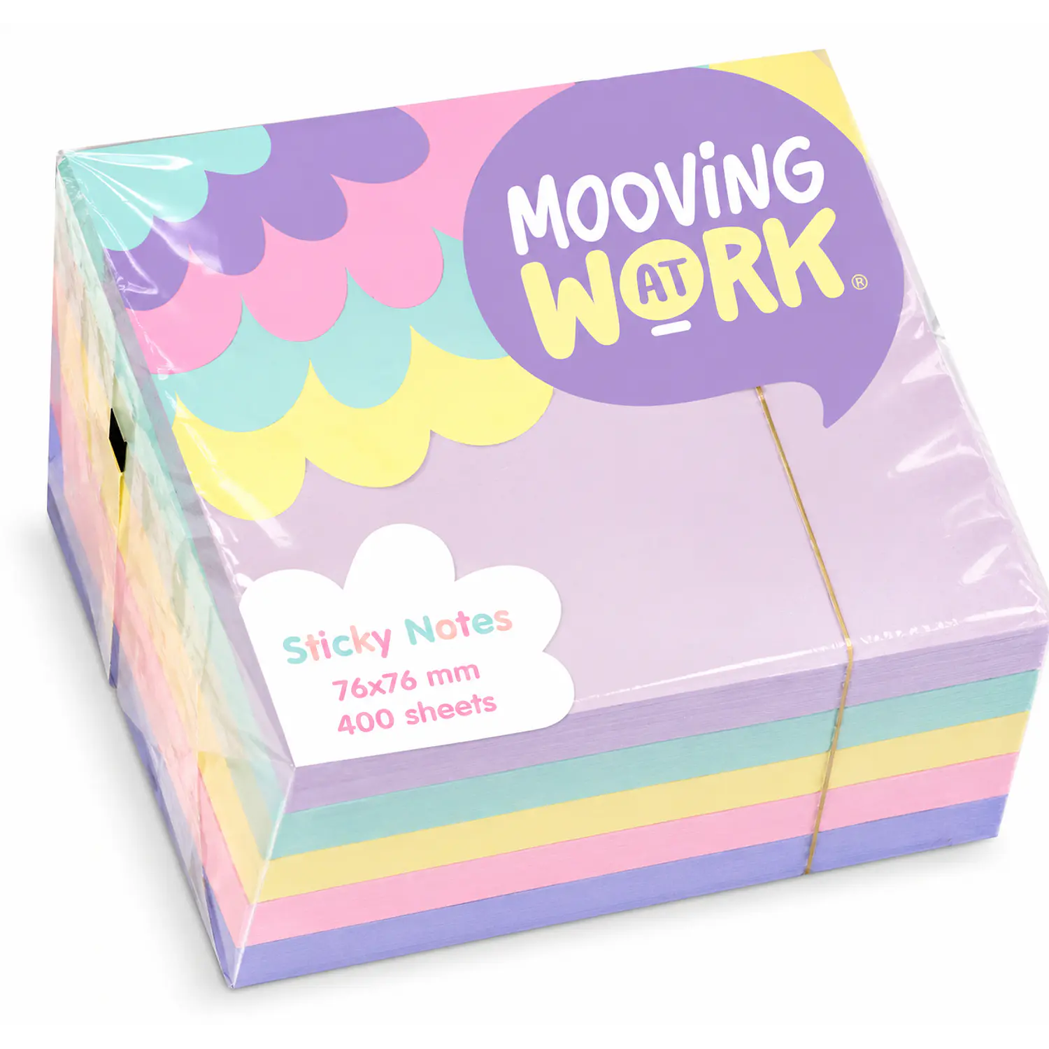 Mooving – Notas Adhesivas Pastel – 76 × 76 mm – 400 Hojas – 5 Colores – 1