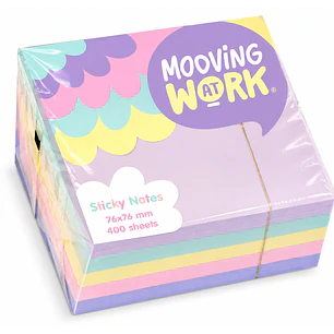 Mooving – Notas Adhesivas Pastel – 76 × 76 mm – 400 Hojas – 5 Colores