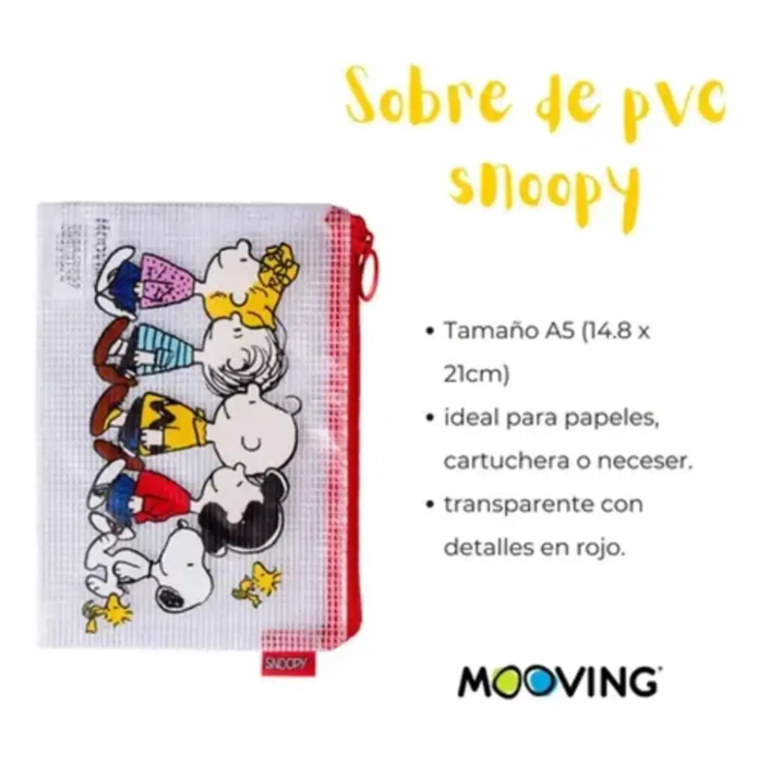Mooving – Carpeta Tipo Sobre Plástica A5 – Snoopy – 2