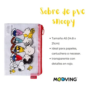 Mooving – Carpeta Tipo Sobre Plástica A5 – Snoopy