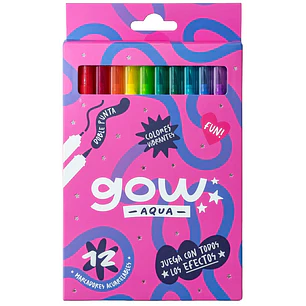 GOW – Marcadores Acuarelables Doble Punta – 12 Colores