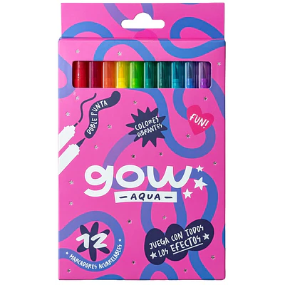 GOW – Marcadores Acuarelables Doble Punta – 12 Colores