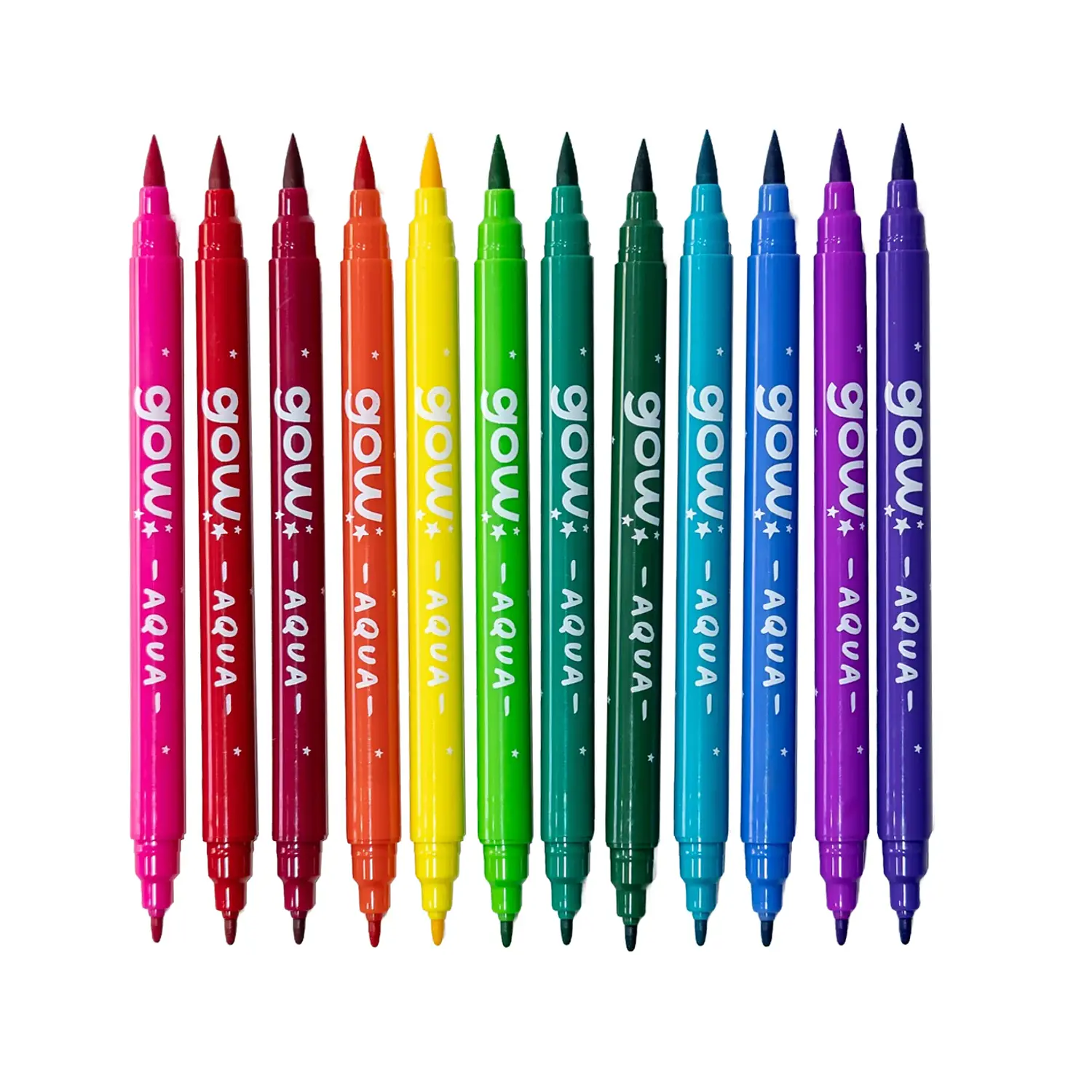 GOW – Marcadores Acuarelables Doble Punta – 12 Colores – 2