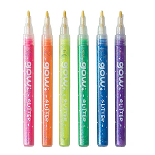 GOW – Marcadores con Glitter – Punta Fina – 6 Colores