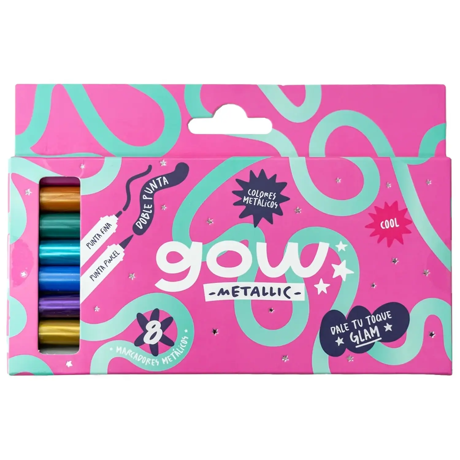 GOW – Marcadores Metálicos Doble Punta – 8 Colores – 1