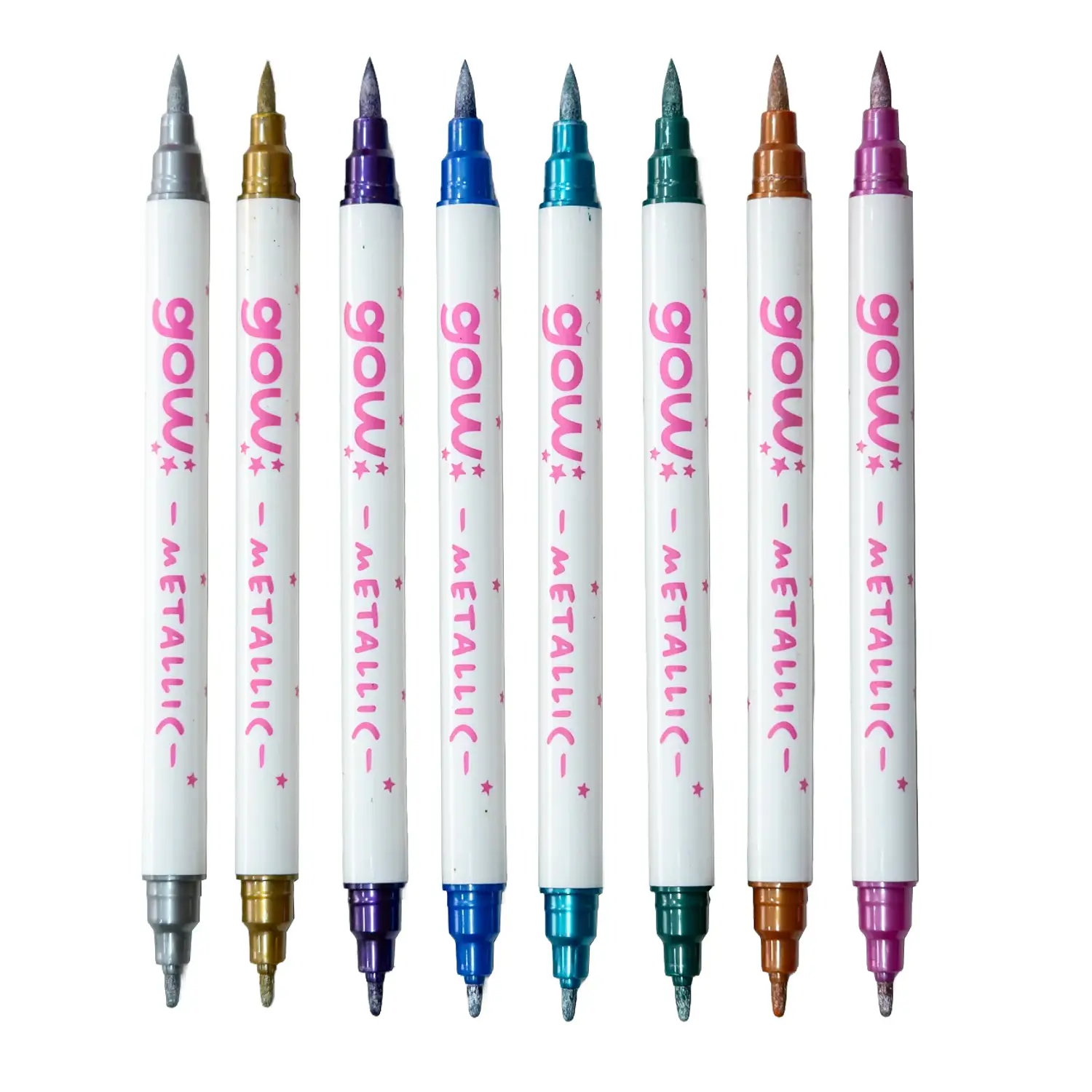 GOW – Marcadores Metálicos Doble Punta – 8 Colores – 2