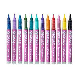 GOW – Marcadores Acrílicos Punta Pincel – 12 Colores