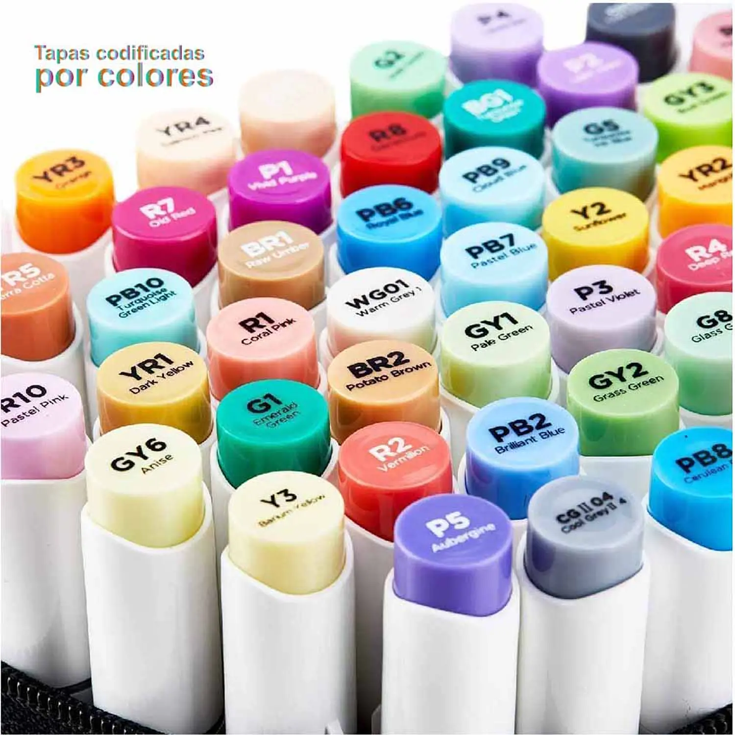 Ohuhu – Marcadores de Alcohol Honolulu A – Doble Punta Pincel y Biselada – 168 Colores Básicos + Blender – 6