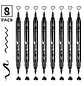 ARRTX – Marcadores de Pintura Acrílica Doble Punta – Negro – 8 Unidades - Miniatura 2
